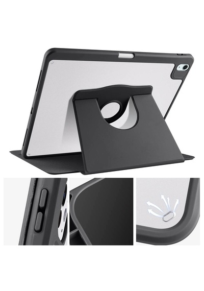 Arabulalaca Apple Uyumlu iPad Air 13 2024 Siyah Renginde Kalem Bölmeli Dönebilen Stantlı Kılıf Standlı Kapak Arabulalaca Apple Uyumlu iPad Air 13 2024 Siyah Renginde Kalem Bölmeli Dönebilen Stantlı Kılıf Standlı Kapak