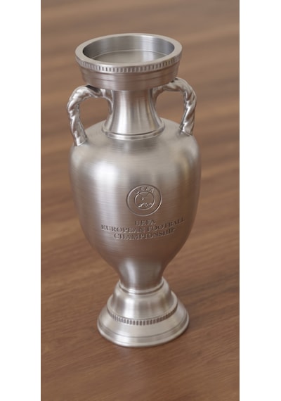 Uefa Avrupa Şampiyonası Kupası 15-20-24 Cm - Gümüş Renk Dekoratif Masaüstü Futbol Kupası