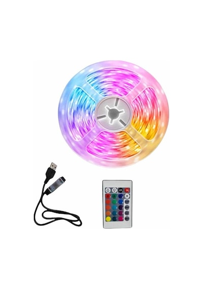 10m Şerit Led İç Mekan Renkli Rgb Şerit Led Kumandalı 1