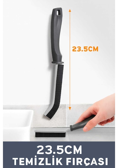 Nobera Detaylı Derz Temizlik Fırçası Mutfak, Banyo, Duşakabin Için Ince Detay Fırçası 23.5cm 2 Adet