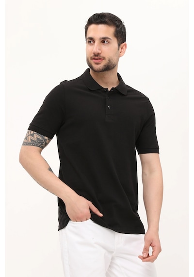 Uniprom Polo Yaka Tişört %100 Pamuk Siyah Erkek Siyah
