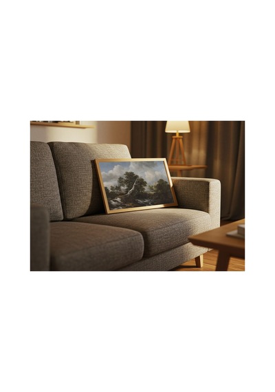 Klasik Sanat Ruisdael Ormanda Alçak Şelale Çerçevesiz Poster 21x30 Cm A4 Tablo Yağlı Boya