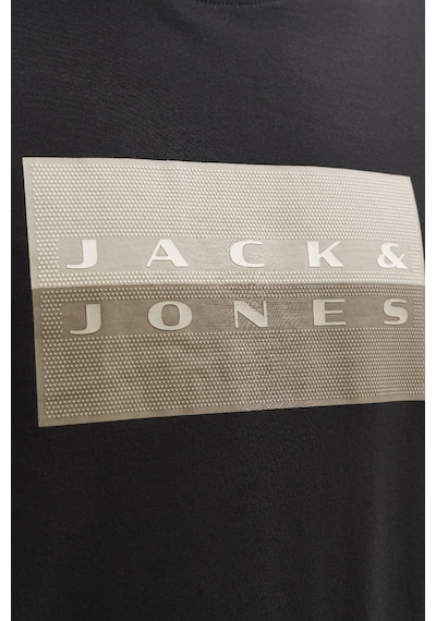 Jack & Jones Jcofusıon Dots Print Erkek Tişört Bisiklet Yaka Kısa Kollu Siyah