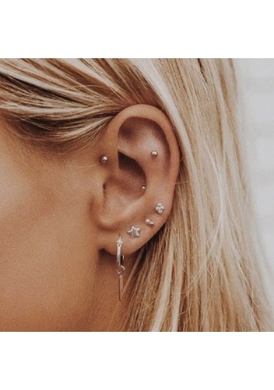 Cerrahi Çelik Top Piercing Tragus Helix Lob Conch Kııkırdak 6 Mm Gold Renk Gold
