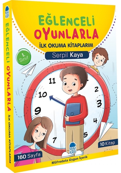 Eğlenceli Oyunlarla İlk Okuma Kitaplarım Seti - 10 Kitap Takım - Serpil Kaya - Mavi Kirpi
