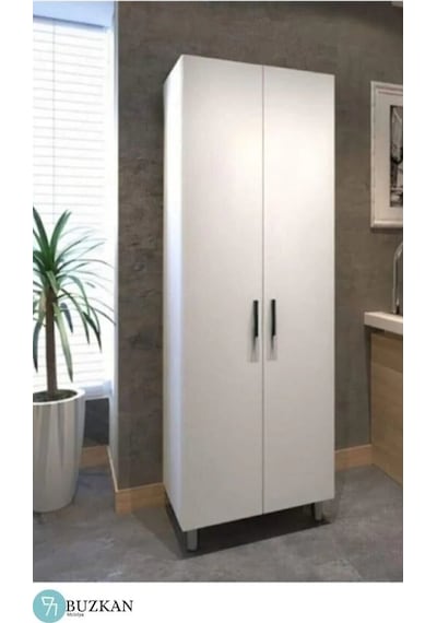 Buzkan Mobilya % 100 Mdf Çok Amaçlı Beyaz Dolap 60 cm 172*60.