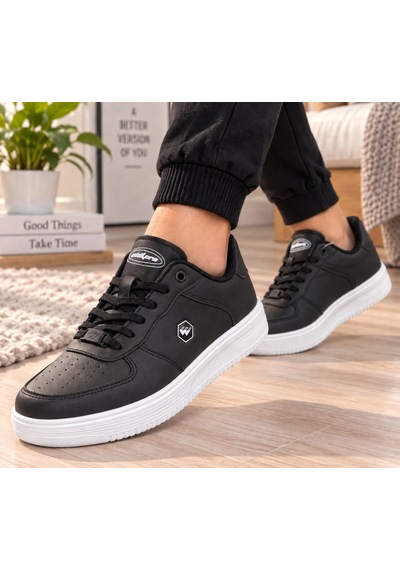 Papucumun Dünyası Wickers Unisex Bağcıklı Ultra Hafif Ve Konforlu Sneaker siyah