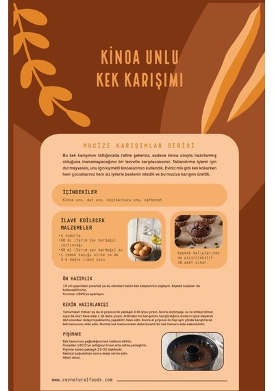 Cey Kinoa Unlu Kek Karışımı 265gr