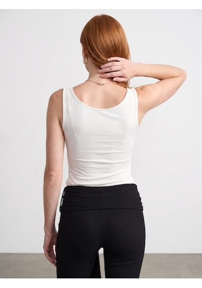 DİLVİN 32940 V Yaka Top-ekru