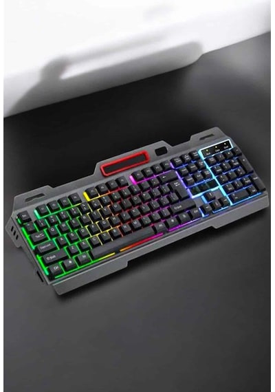 Led Işıklı Oyuncu Klavye Usb Girişli Rgb Işıklı Q Klavye Mouse Hediyeli Diğer