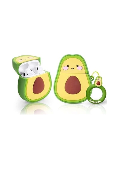 Airpods İle Uyumlu 4.nesil True Wireless Earbuds Sert Kulaklık Kılıfı Yumuşak Soft Dokunuş Karakter Görünümlü Cartoon Kılıf Avakado, Airpods 4.nesil
