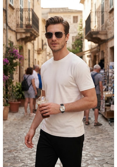 Buratti Erkek T Shirt 5902985 Ekru Ekru