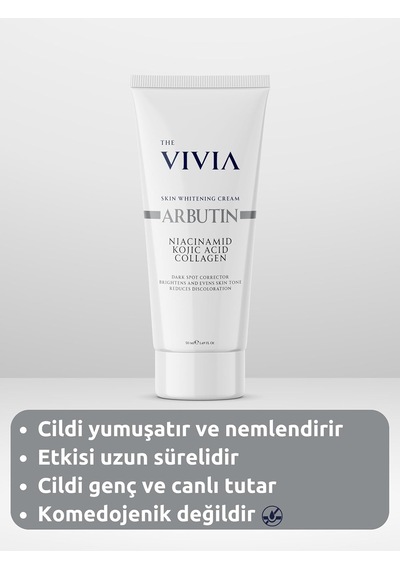 Lexroo The Vivia Cilt Beyazlatıcı Aydınlatıcı Leke Karşıtı Krem Arbutin Kojik Asit Niasinamid