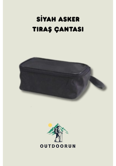 Outdoorun Siyah Asker Tıraş Çantası Siyah