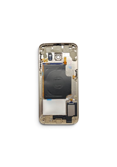 G925 Orta Kasa Galaxy S6 Edge Uyumlu Gold Renk Orta Kasa Çerçeve + Ses Açma On Off Tuş Plastik Kamera Camı Ve Hoparlör