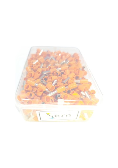 4 Mm Tek Girişli İzoleli Kablo Yüksüğü - Fransız Norm Turuncu 1 Paket 500 Adet