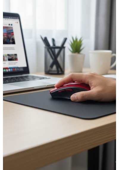 Hobibahçem Kırmızı Renkli Baş Parmak Destekli Ergonomik Sessiz Kablosuz Mouse 0013