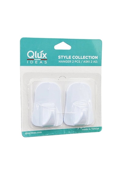 Qlux L-00735 2pcs Opak Beyaz Plastik Askı Bx40 Çok Renkli