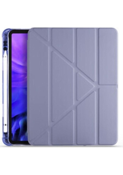 Apple Uyumlu iPad 10.5 Inc 7. Nesil Kılıf Kalemlikli Premium Standlı Katlanabilir Kılıf Trifolding Kılıf
