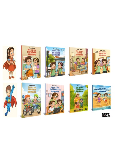 Ada İle Efe Güvende Serisi 8 Kitap Seti