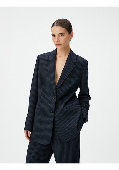 Koton Blazer Ceket Düğmeli Fleto Cepli Lacivert Çizgili 4wak50078pw 4WAK50078PW7S1 Lacivert Koton Blazer Ceket Düğmeli Fleto Cepli Lacivert Çizgili 4wak50078pw 4WAK50078PW7S1 Lacivert