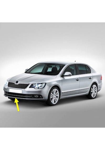 Skoda Superb 14-15 Ön Tampon Orta Izgarası Krom Çıtalı 3t0853677b
