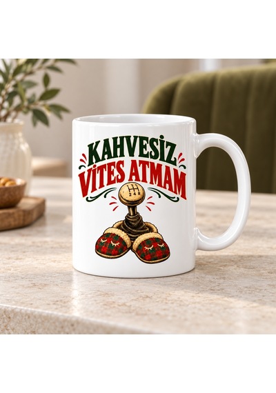 Kahveci.store Kahve Vitesi Tasarımlı Porselen Kupa - Model 776 22