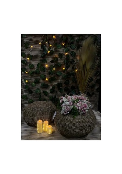 Kare Naturel Hasır Jüt Puf 40x40-12080 Diğer