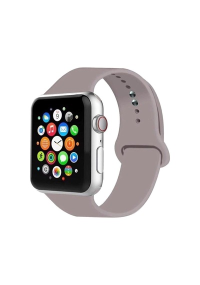 Apple Watch Seri 5/6/7/8/9/se/10/11 İle Uyumlu Silikon Spor Kayış, 38/40/41/42 Mm, Gri