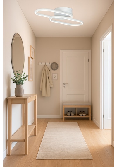 Zzez Beyaz Renk Modern Tasarım Beyaz Ledli Cafe - Mutfak - Salon 2 Li Led Avize Beyaz