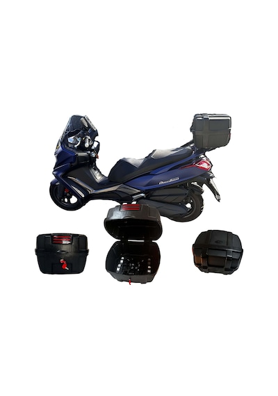 Rks Spazio 150 Mkgbox 35 Lt Bagajlı Motorsiklet Çantası Siyah Reflektörlü -arka-motosiklet