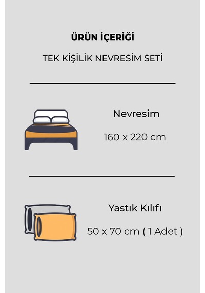 %100 Pamuk Tek Kişilik Büzgülü Nevresim Seti Elastra Kiremit