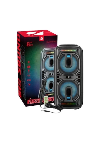 Kts-1819 Siyah Bluetooth Hoparlör Rgb Led, Dahili Mikrofon, Kumandalı Speaker-1325