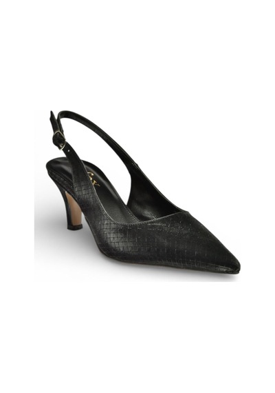 Fox Shoes Y572471514 Siyah Sim Alçak Topuklu Kadın Abiye Ayakkabı Siyah
