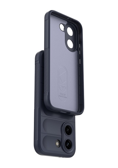 Xiaomi Poco X8 Pro Uyumlu Kılıf Esnek Tpu Oyuklu Arka Yüzey Tasarımlı Silikon Kapak Lacivert