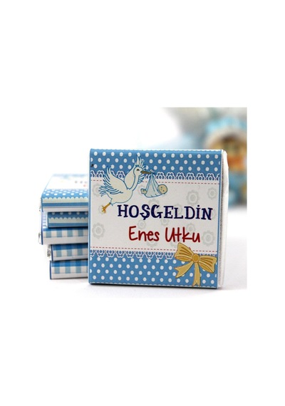 Dark Brown Hoşgeldin Bebek Çikolatası İsim Yazılabilen Hediye Çikolata EBK16 150 Adet