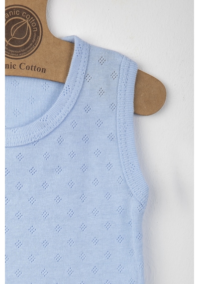Baby Shez %100 Pamuk Organik 3'lü 0-3 Yaş Çıtçıtlı Yenidoğan Kız Erkek Bebek Çocuk Body Zıbın Atlet Terletmez Klimalı Kumaş Mavi