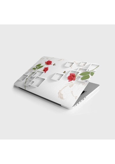 Laptop Sticker Notebook Pc Kaplama Etiketi Kare Çiçekler