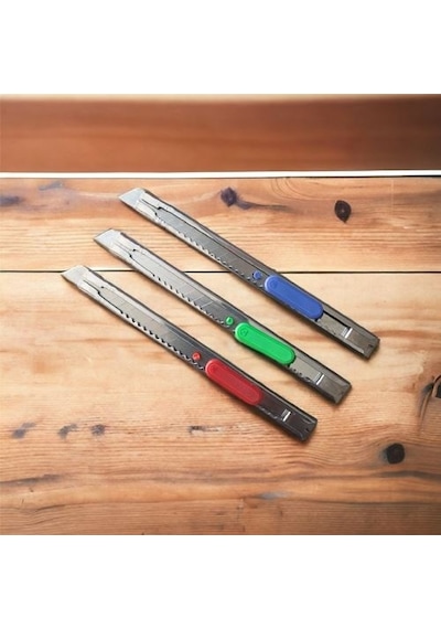Metal Tokalı Çıtçıtlı İnce Falçata 3'lü Mavi + Kırmızı + Yeşil