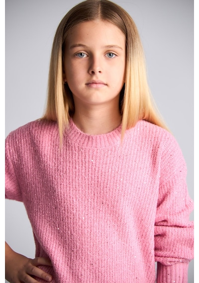 Defacto Bisiklet Yaka Fitilli Triko Basic Kazak Kız Çocuk H7361a826wnpn82 Pembe-pn82