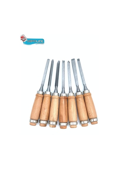 Ahşap Oyma Keski Iskarpela Bıçak Alet Seti Kaşık Kuksa Oval Oyma Yontma Torna Çakısı 7 Li Set