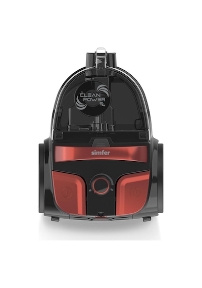 Simfer 6302 Clean Power Toz Torbasız Yatay Süpürge 800W Kırmızı