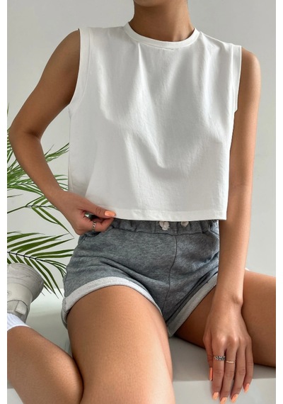 Beyaz %100 Pamuk Basic Bisiklet Yaka Süprem Kolsuz T-shirt Beyaz Beyaz %100 Pamuk Basic Bisiklet Yaka Süprem Kolsuz T-shirt Beyaz