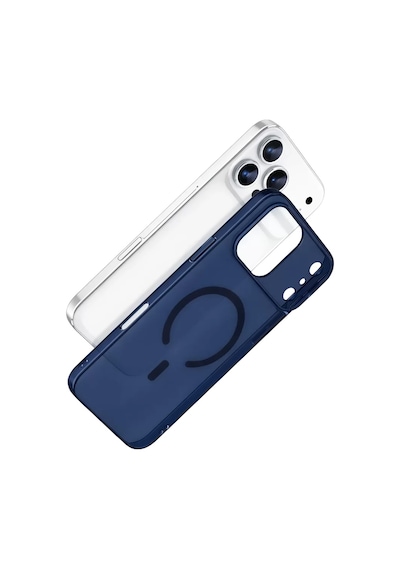 Newface Apple İphone 17 Pro Max Combo Sert Şeffaf Magsafe Kapak - Mavi