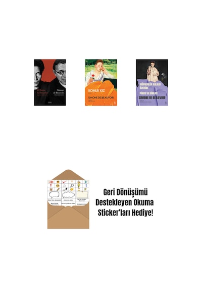 J. P. Sartre İle Söyleşiler + Sartre A Mektuplar 1: 1930-1939 + Nelson Algren'e Aşk Mektupları + Okuma Sticker'ları