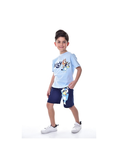 Zuzunga Bluey Baskılı 2'li Şort - T-shirt Çocuk Takım Mint Mint Yeşili
