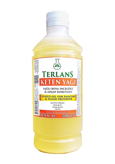 Terlans Ağartılmış Keten Yağı Resim Yağı 500 ML