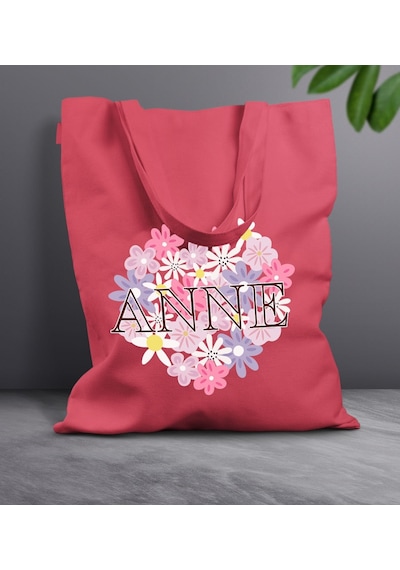 Bk Gift Anneler Günü Tasarımlı Kırmızı Kumaş Bez Çanta, Baskılı Omuz Çantası, Alışveriş Çantası, Anneler Günü Hediyesi, Anneye Hediye-3 Kırmızı