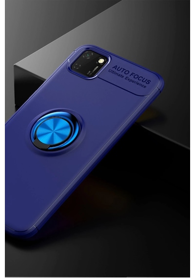 Cosmotex Newface Huawei Y5p Kılıf Range Yüzüklü Silikon - Mavi