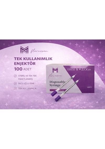 30g X 8mm 1 Ml Tek Kullanımlık Hassas Uçlu İnsülin Enjektörü 100 Adet 1 Kutu